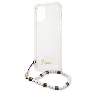 Guess GUHCP12MKPSWH iPhone 12/12 Pro 6.1" Skaidrus kietas dėklas Baltas perlas