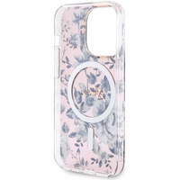 Guess GUHMP14XHCFWSP iPhone 14 Pro Max 6.7" rožinis kietas dėklas Flower Magnetinis