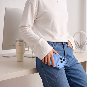 Tech-Protect MagPrime MagSafe CC dėklas, skirtas iPhone 18 Pro Max / 17 Pro Max, matinis šviesiai mėlynas