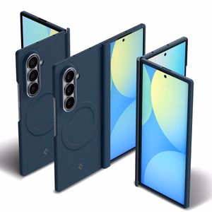 Spigen AirSkin Aramid MagFit MagSafe dėklas, skirtas Samsung Galaxy Z Fold 8 Ultra – tamsiai mėlynas