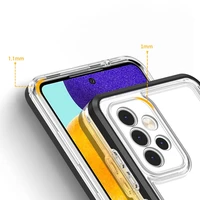 Clear 3in1 dėklas telefonui Samsung Galaxy A73 rėmelio gelis juoda