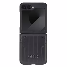 Audi dirbtinės odos magnetinis dėklas Samsung Galaxy Z Flip 6 - juodas