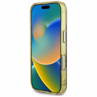 Guess IML Metal Glitter 4G Circle Triangle Magnetinis dėklas telefonui iPhone 16 - rudas