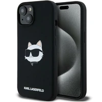 Karl Lagerfeld Silikoninis Choupette Head Magnetinis dėklas telefonui iPhone 15 Plus / 14 Plus – juodas