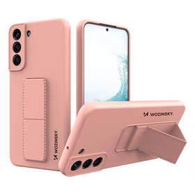 Wozinsky Kickstand Case silikoninis dėklas su stovu Samsung Galaxy S22+ rožinis
