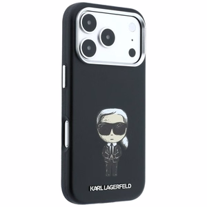 KARL LAGERFELD dėklas, skirtas IPHONE 18 Pro/ 17 Pro suderinamas su „MagSafe“ (Smooth Ikonik Sketch) (spalva: juoda)