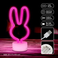 Neon LED on stand RABBIT pink USB-C FSC-10 Forever Light