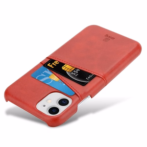 Crong Neat Cover dėklas, skirtas iPhone 11 Pro, su kortelių kišenėlėmis, raudonas