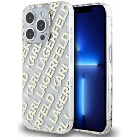 Karl Lagerfeld IML Fullover Logo dėklas telefonui iPhone 15 Pro - auksinis