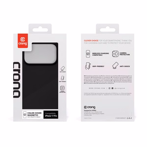 Crong Color Cover Magnetic MagSafe dėklas, skirtas iPhone 17 Pro, juodas
