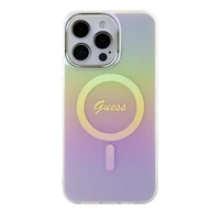 Guess GUHMP15XHITSP iPhone 15 Pro Max 6.7" rožinis/rožinis kietas dėklas IML Iridescent MagSafe