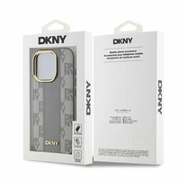 DKNY Odinis languotas mono raštas Magnetinis dėklas telefonui iPhone 15 Pro - smėlio spalvos