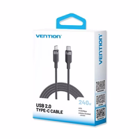 USB-C į C 2.0 Vention 3.1 5A 240W 1 m BK kabelis