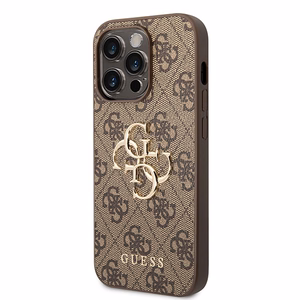 Guess GUHCP15X4GMGBR iPhone 15 Pro Max 6.7" rudas/rudas kietas dėklas 4G Didelis Metal Logo
