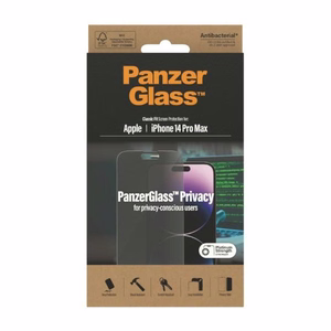 PanzerGlass Classic Fit antibakterinis privatumo stiklas iPhone 14 Pro Max
