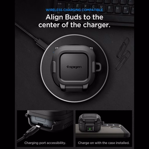 Spigen Lock Fit dėklas Samsung Galaxy Buds 4 / 4 Pro - Matte juodas