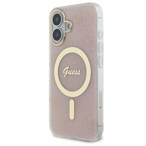 Guess IML 4G Magnetinis dėklas iPhone 16 Plus - rožinis