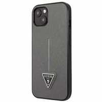 Guess GUHCP14MPSATLG iPhone 14 Plus 6.7 "sidabrinis/sidabrinis kietas dėklas SaffianoTriangle Logo