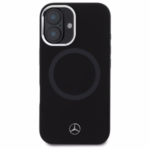 Mercedes MEHMP16S23SUTTK iPhone 16 6.1" juodas/juodas kietas dėklas Silikoninis Toninis Logotipas MagSafe