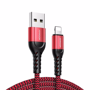 USB laidas Joyroom N10 raudonas Lightning (rinkinys 3 vnt.: 25cm / 120cm / 200cm)