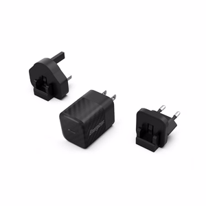 Energizer Ultimate A20MU GaN kelioninis tinklo įkroviklis su EU / UK / US kištukais, USB-C, 20 W PD, juodas