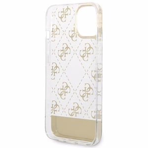 Guess GUHCP14MHG4MHG iPhone 14 Plus 6.7 "auksinis/auksinis kietas dėklas 4G Pattern Script