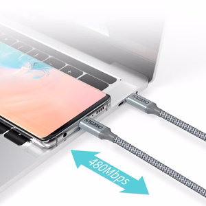 Choetech XCC-1002-GY USB-C - USB-C PD QC kabelis 100W 5A 480Mb/s 1.8 m, pilkas
