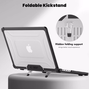 Tech-Protect SmartShell Pro deklas Macbook Pro 14 M1 / M2 / M3 / M4 / M5 2021-2025 - Juodas ir skaidrus