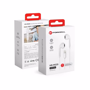 Kabelinės ausinės Lightning Forcell F-Audio HR-ME25 baltos