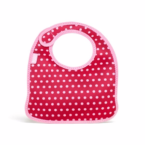 BUILT Mess Mate neopreno seilinukų mažyliams rinkinys, 2 vnt., Baby Pink Mini Dots