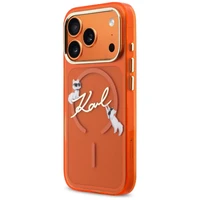 Karl Lagerfeld IML Choupettes Karl Script Logo MagSafe Case for iPhone 17 Pro Max - Orange