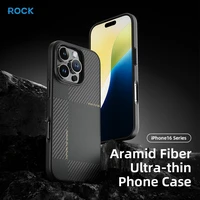 Rock Itin plonas Aramido pluošto Kevlar 600D dėklas Iphone 16 Pro juodas