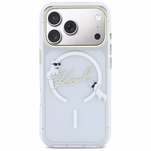Karl Lagerfeld IML Choupettes Karl Script Logo MagSafe Dėklas for iPhone 17 Pro - Clear