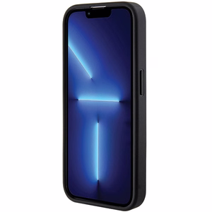 Guess dėklas telefonui su stovu Grip Stand 4G Saffiano Strass iPhone 15 Pro Max - juodas