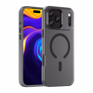 Magnetinis abrazyvinis dėklas telefonui iPhone 17 Pro, suderinamas su MagSafe - matinė juoda