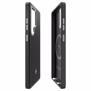 Spigen Enzo Aramid GP-FPS938PGABW silikoninis dėklas su įmontuotu MagFit žiedu Samsung Galaxy S25 Ultra - juodas