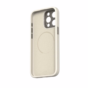 Moshi Napa MagSafe aukštos kokybės veganiškos odos dėklas, skirtas iPhone 15 Pro Max, „Eggnog White“ spalvos