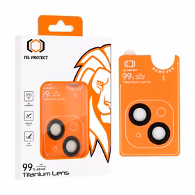 Apsauginis stiklas Tel Protect Titanium Lens 99% AR ant kameros Iphone 14/14 Plus/16e juodas (2 lęšiai)