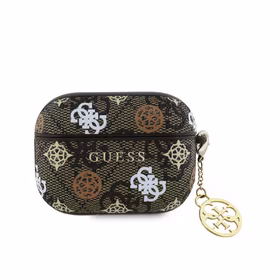 Guess PU 4G Peony Charm dėklas AirPods Pro rudas