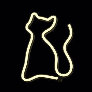 Neon LED Light CAT warm baltas Bat + USB FLNE03 Forever Light