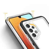 Skaidrus 3in1 dėklas telefonui Samsung Galaxy A32 5G rėmelis gelis juodas