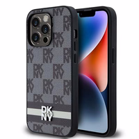 DKNY odinis languotas mono raštas ir spausdintos juostelės dėklas iPhone 14 Pro - juodas