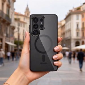 Tech-Protect Magmat MagSafe Dėklas for Samsung Galaxy S26 Ultra - skaidrus juodas