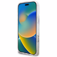 Guess Dėklas telefonui su derva gėlėmis Magnetinis iPhone 16 Pro - violetinė