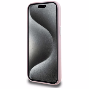 Karl Lagerfeld FW Metal Plate Magnetinis iPhone 15 dėklas - rožinis