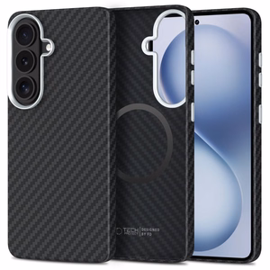 Tech-Protect Ion Carbon MagSafe Dėklas for Samsung Galaxy S26 - juodas and sidabrinis