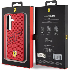 Ferrari Big SF Perforated dėklas telefonui Samsung Galaxy S24 - raudonas