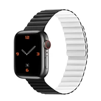 Silikoninis magnetinis dirželis Apple Watch 38/40/41 dvipusis dizainas 2 baltas-juodas