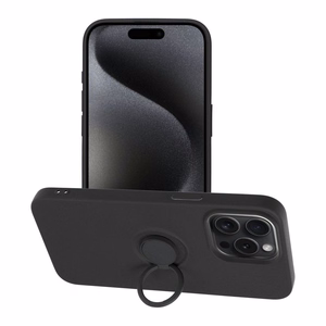 SILIKONINIS ŽIEDAS dėklas telefonui IPHONE 15 Pro Max juodas