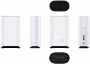 ZTE G5C - Gigabit Ethernet dviejų dažnių (2.4 GHz / 5 GHz) Wi-Fi 6 4G/5G belaidis maršrutizatorius baltas
